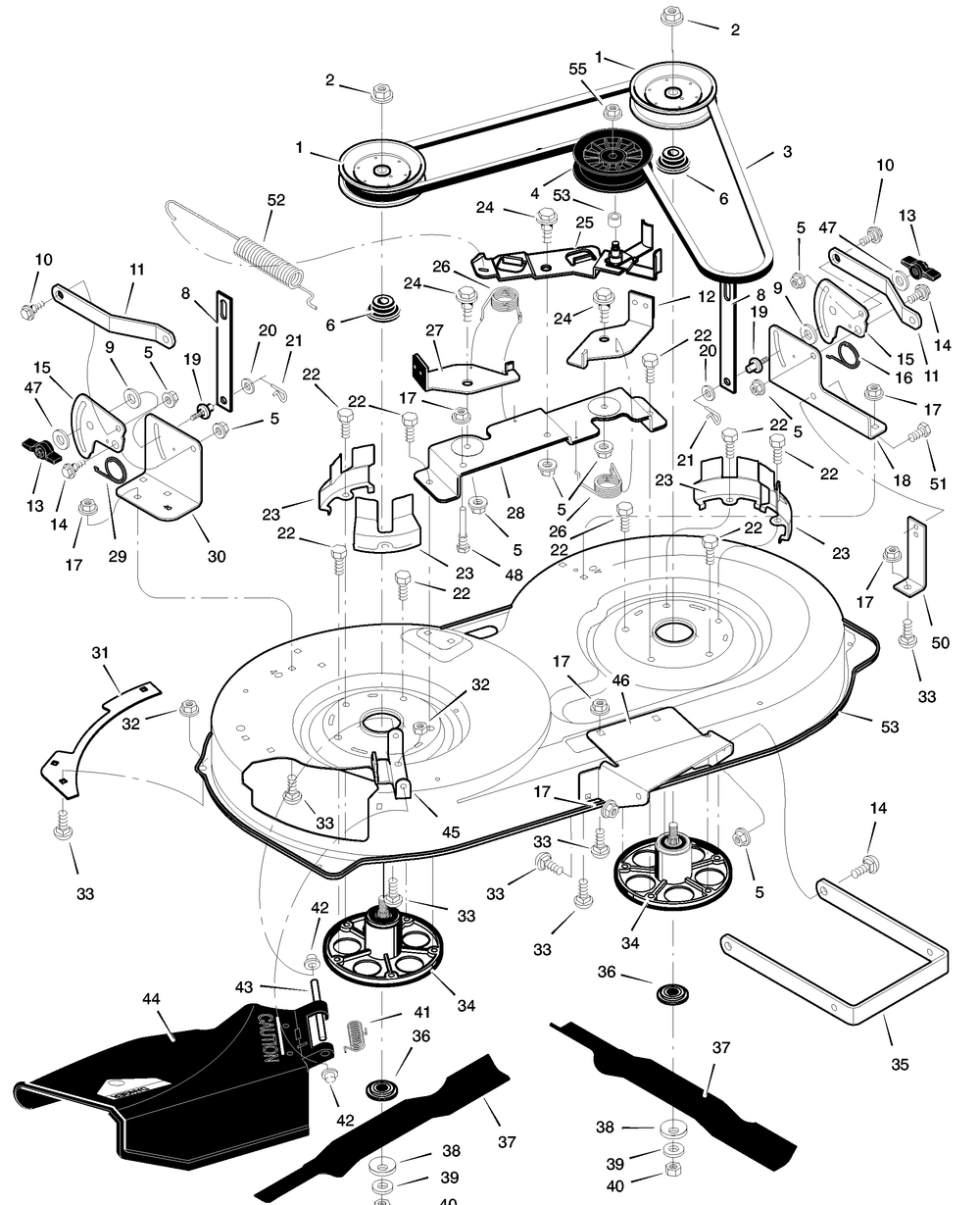 Mower Housing Diagram and Parts List for 405005X99A 2003 Briggs and Stratton Lawn Tractor